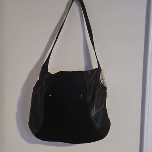 B. Makowsky Black Leather Shoulder Bag